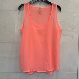 BKE sheer pink tank top